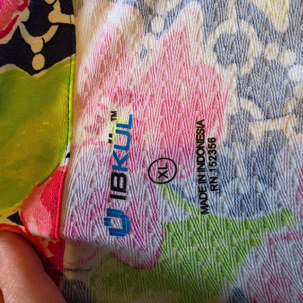 IBKUL Womens XL Golf Tennis Dress IceFil Navy Pink Floral Long Sleeve UPF 50+ - Picture 4 of 5